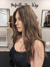 Load image into Gallery viewer, Melanie, new thin silk top lace front, 19” layered length with premium Brazilian texture hair
