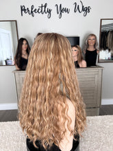 Load image into Gallery viewer, Savanna, 22” length, small cap with premium Brazilian texture hair, dries as shown.
