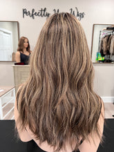 Load image into Gallery viewer, Melanie, new thin silk top lace front, 19” layered length with premium Brazilian texture hair
