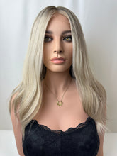 Load image into Gallery viewer, Viola is a 10x11 whopper style topper, 21&quot; length made with premium Euro quality human hair
