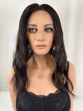 Load image into Gallery viewer, Jessie is an 18&quot; length, handtied stretch cap with lace top, and medium cap made with premium Brazilian quality human hair
